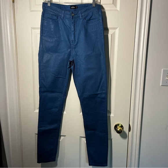 kate spade Pants - KATE SPADE SATURDAY Blue Skinny Coated Jeans High-Waisted Size 29